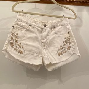 Vintage Free People Embroidered Shorts